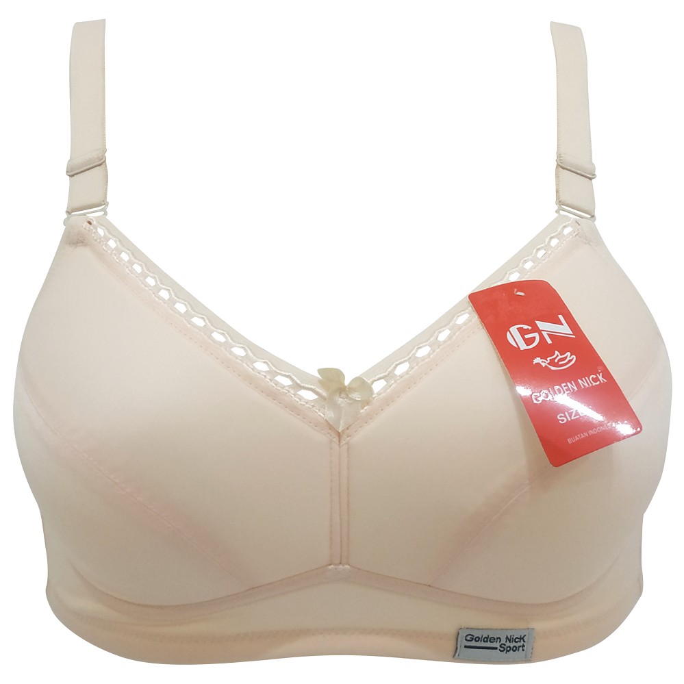 SUPER SOFT Golden Nick - Bra Sport Remaja Dewasa Busa Tipis Tanpa Kawat Mengkilap BH K371