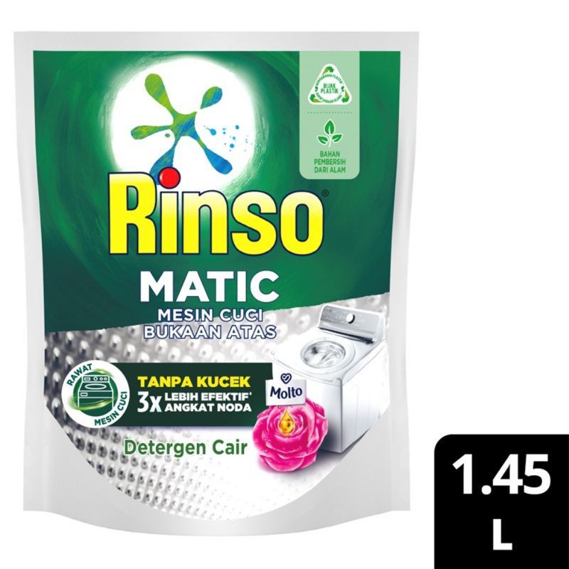 Rinso Matic Bukaan Atas + Molto Detergen Cair 1.45L