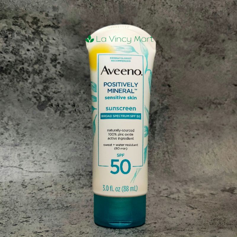 Aveeno Positively Mineral Sensitive Skin Sunscreen SPF 50, 88 ml