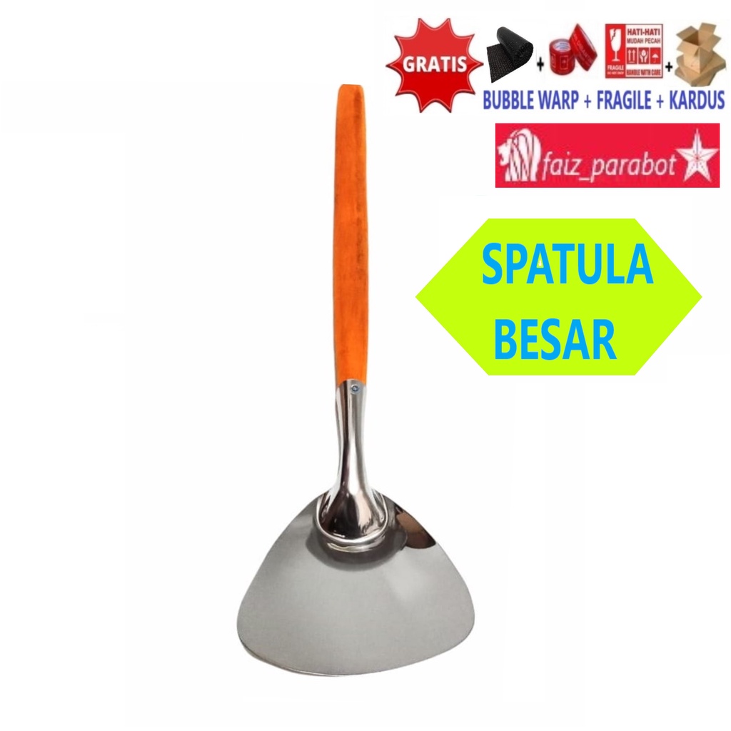 Susruk-Spatula ASUSRUK PR stainless gagang kayu murah / sutil / sodet