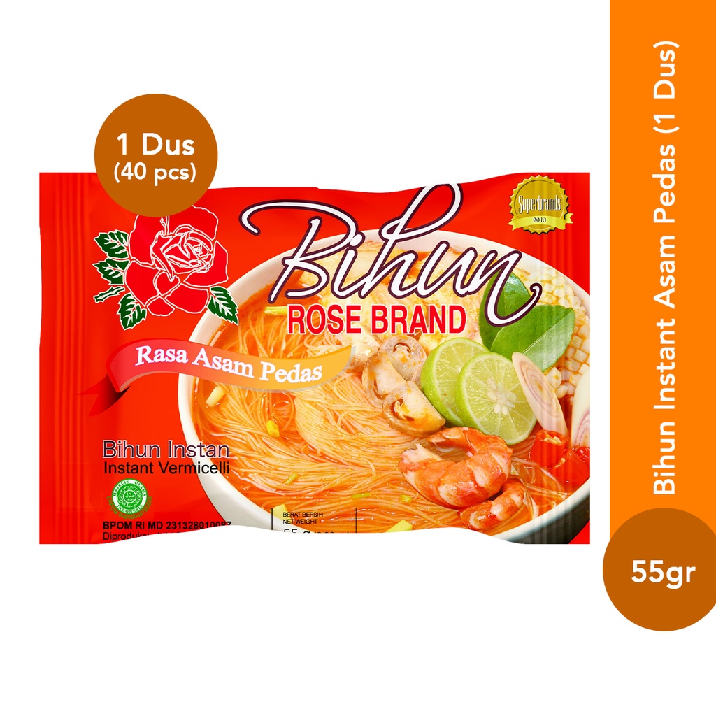 

Bihun Instan Rose Brand Rasa Asam Pedas (40 x 55 gram) - 1 Dus