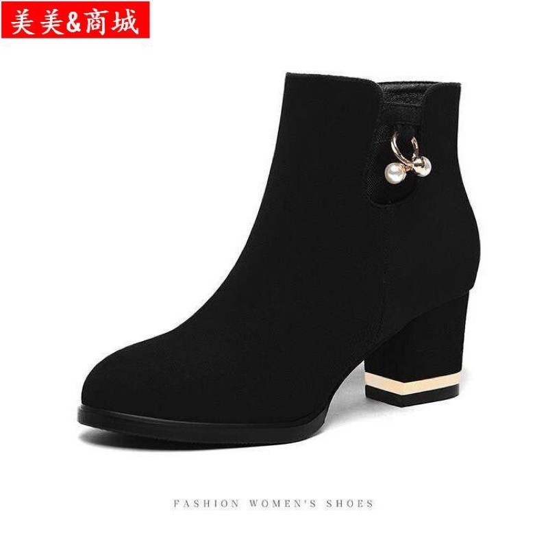 BT21 SEPATU ANKLE BOOTS IMPORT WANITA KOREA BRITISH INGGRIS SUEDE VELVET HANGAT