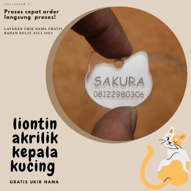 LIONTIN AKRILIK KEPALA | GRATIS CUSTOM NAMA