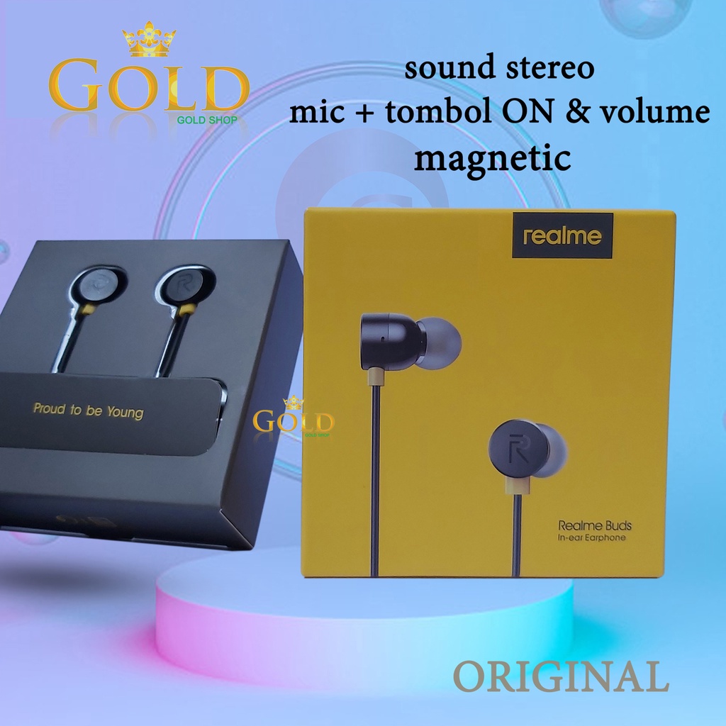 Headset earphone handfree realme original 100%/headset realme buds magnet original