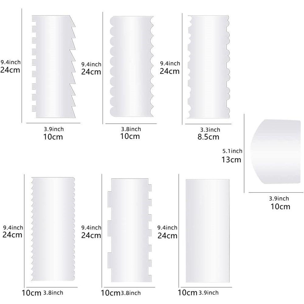 Solighter 7pcs / Set Scraper Pemotong Kue Bahan Akrilik Transparan
