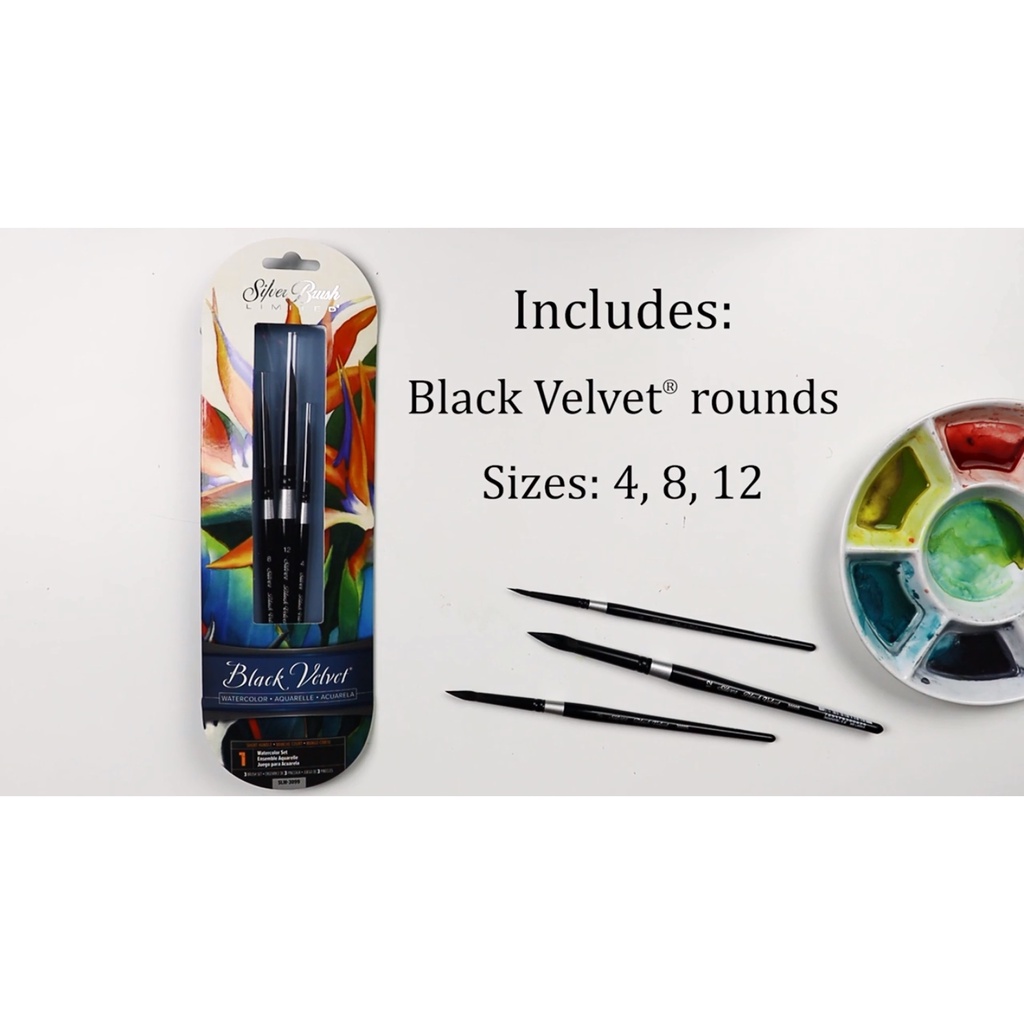Silver Brush - 3pc Susan Louise Moyer Basic Silk Painting Set SLM-3099