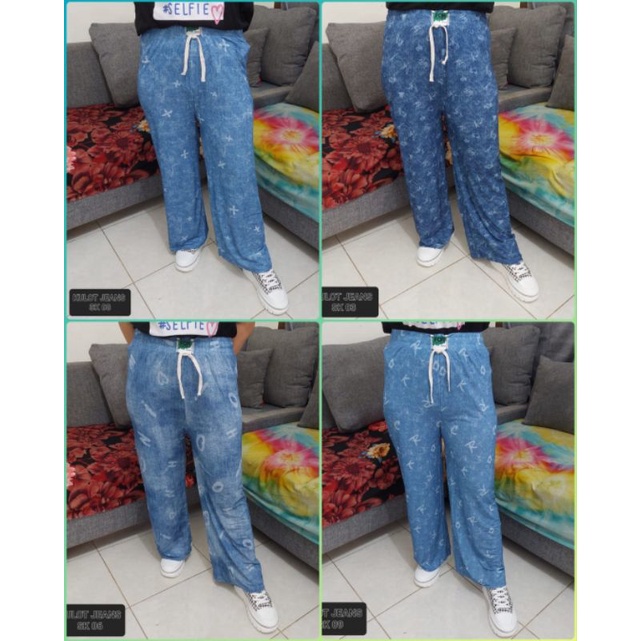 NEW CELANA KULOT MOTIF JEANS IMPORT / CELANA MURAH / CELANA IMPORT MURAB