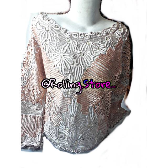 Baju sulam usus Wanita warna Krem X tembaga