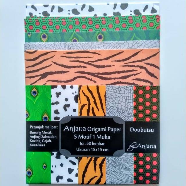 

Kertas lipat motif lucu/origami paper motif binatang/kertas lipat 15x15