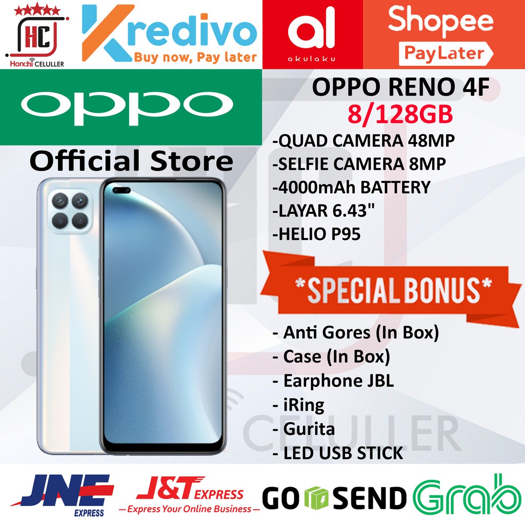 OPPO RENO 4f 8/128GB GARANSI RESMI OPPO INDONESIA ORIGINAL