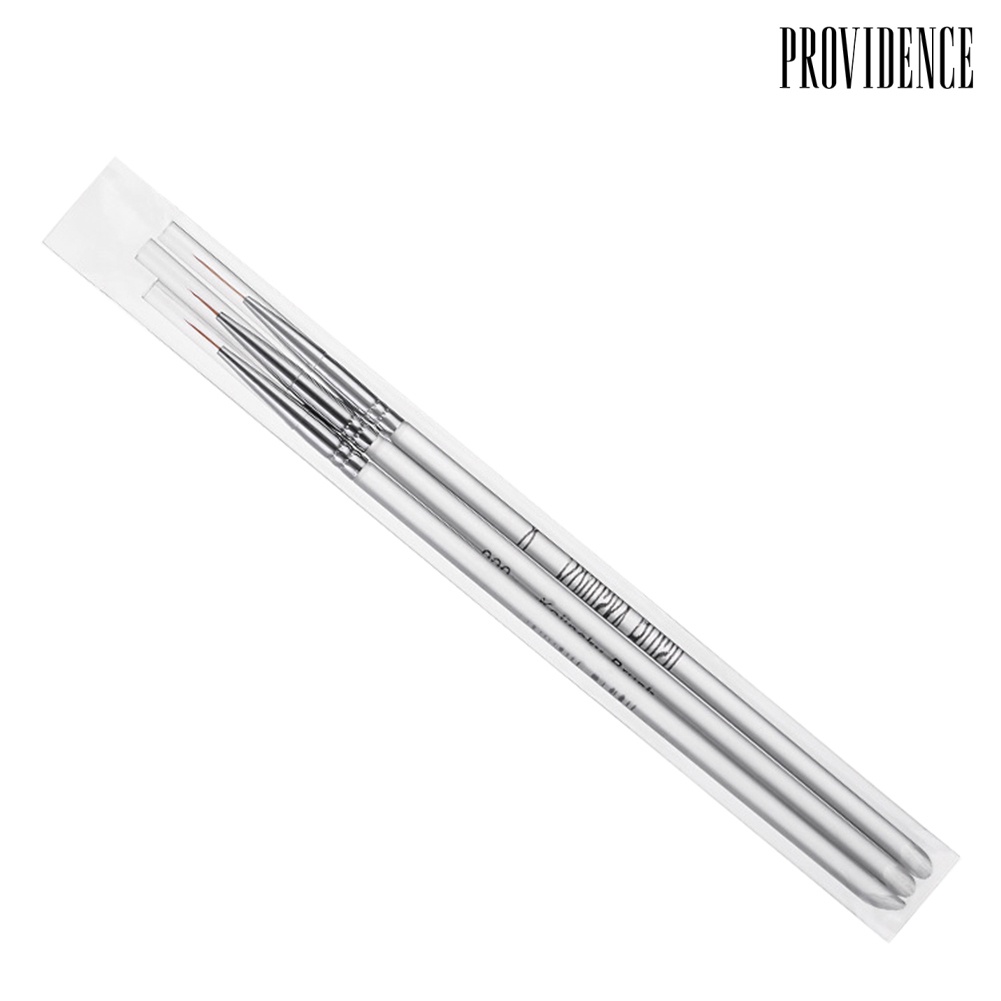 Providence 3Pcs Transparent Nail Art Gel Liner Dual-ended Drawing Brush Pen Manicure Tool