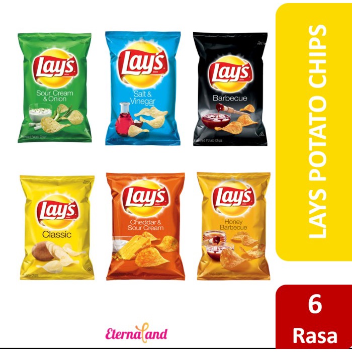 

504Omekho Lays Snack 184 Gr (6.5 Oz) - Lays Keripik Kentang Impor Usa - Honey Bbq Jy60Jhh