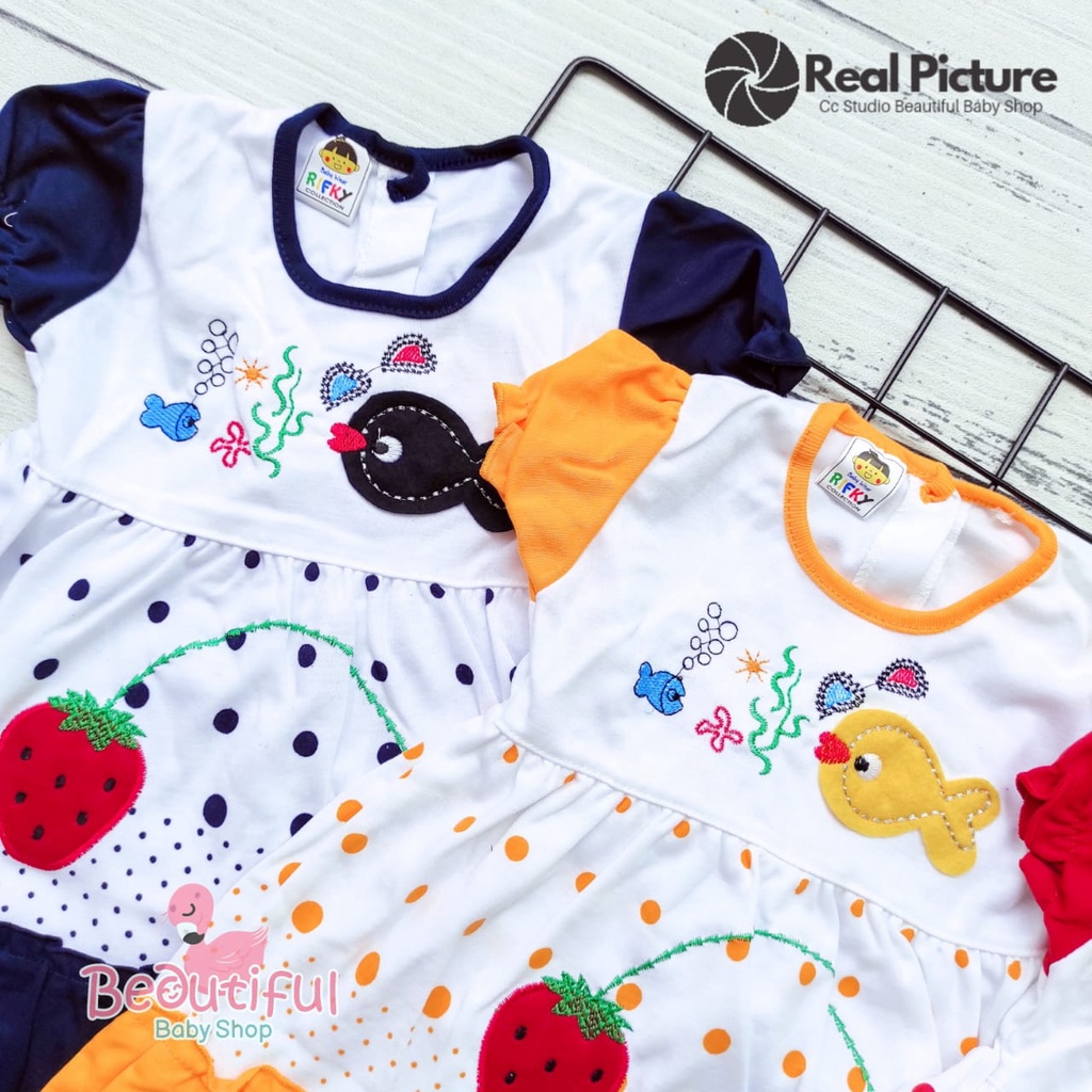 Dress Bayi Perempuan Motif Rifky / Rok Baju Bayi Perempuan  Merk Fauzan / Baby.ou