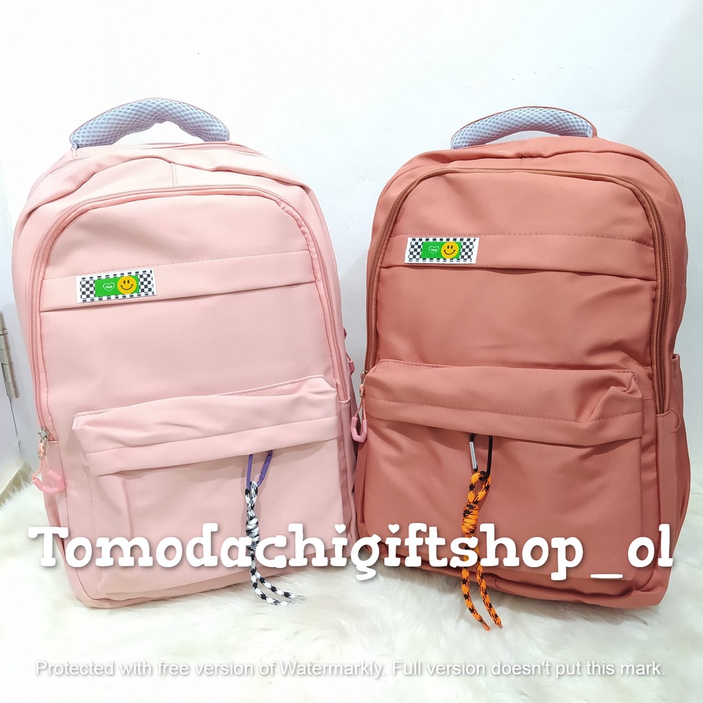 LK/Tas Ransel Laptop Backpack Parasut Sekolah Fashion Anak Remaja Be Cool Gantungan Import