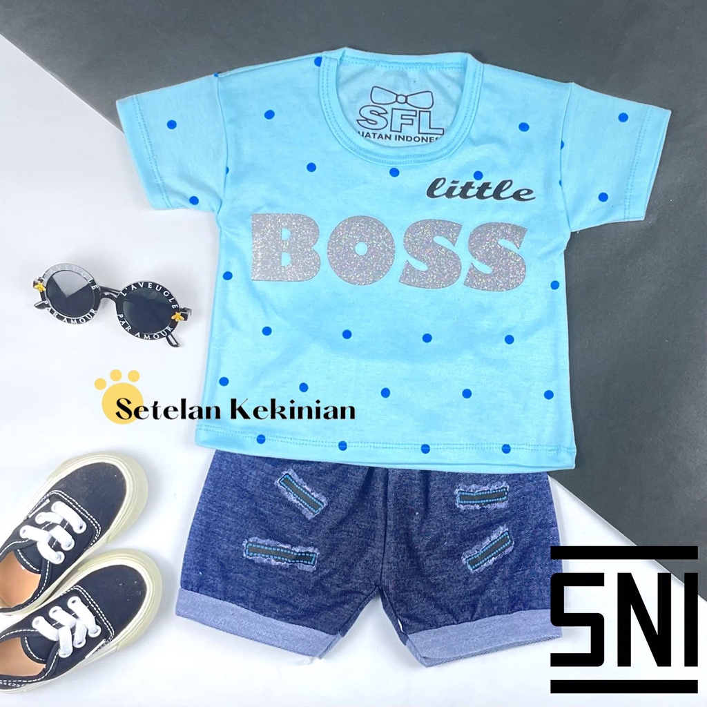 [SK] Setelan Bayi Anak Laki Laki Set Baby Boy 0_12bulan Newborn Boss Kado Akikah Murah