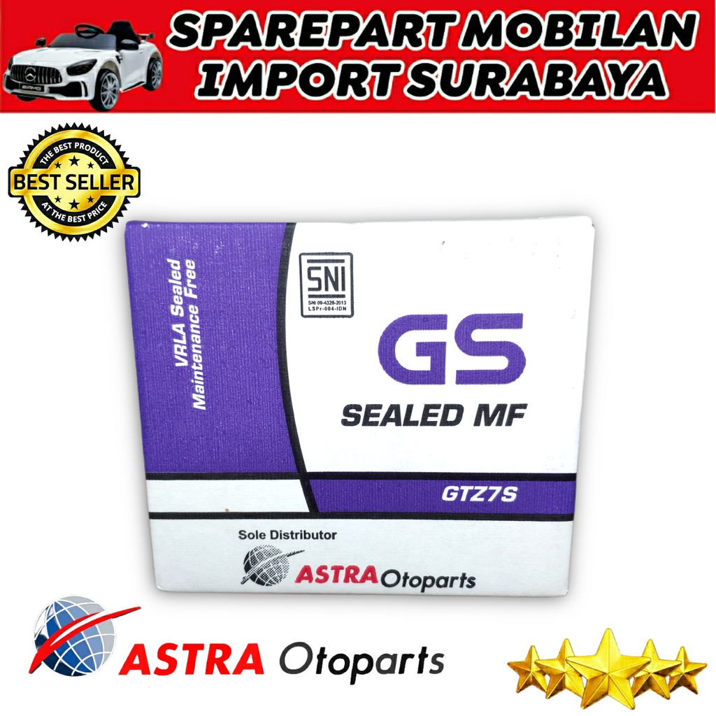 ASLI!!! ORIGINAL AKI KERING GS ASTRA GTZ7S  MOTOR HONDA VARIO SATRIA FU SCOOPY CBR 150 GSX PCX NMAX