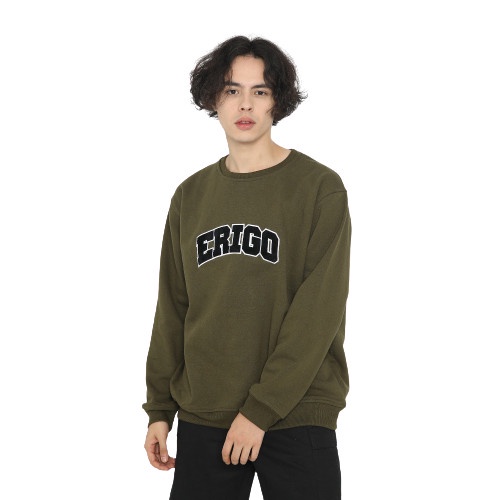 [TERLARIS]Sweater Hoodie Pria Kerah Crew Neck / Jaket Hoodie Erigo Original Warn DE1222