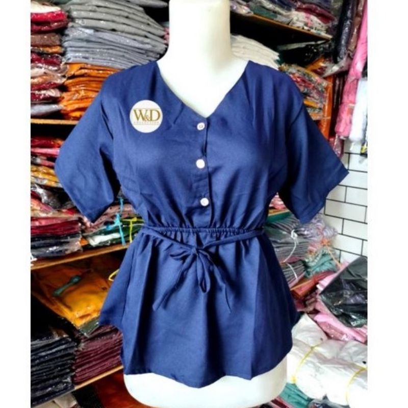 BLOUSE CROP BAJU ATASAN WANITA KEKINIAN BAJU WANITA TERBARU CROP SABRINA COD 016-Nevi 01