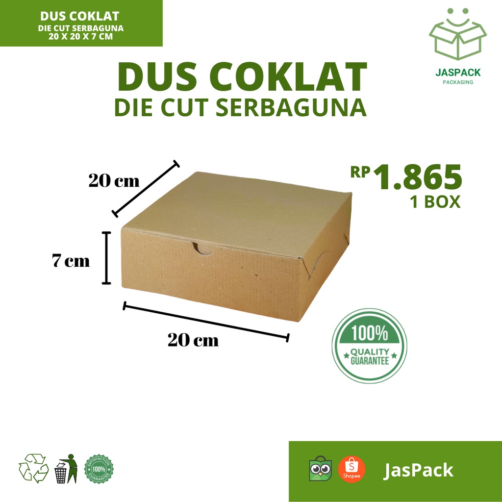 

Dus Serbaguna Karton Box Packaging 20x20x7 cm