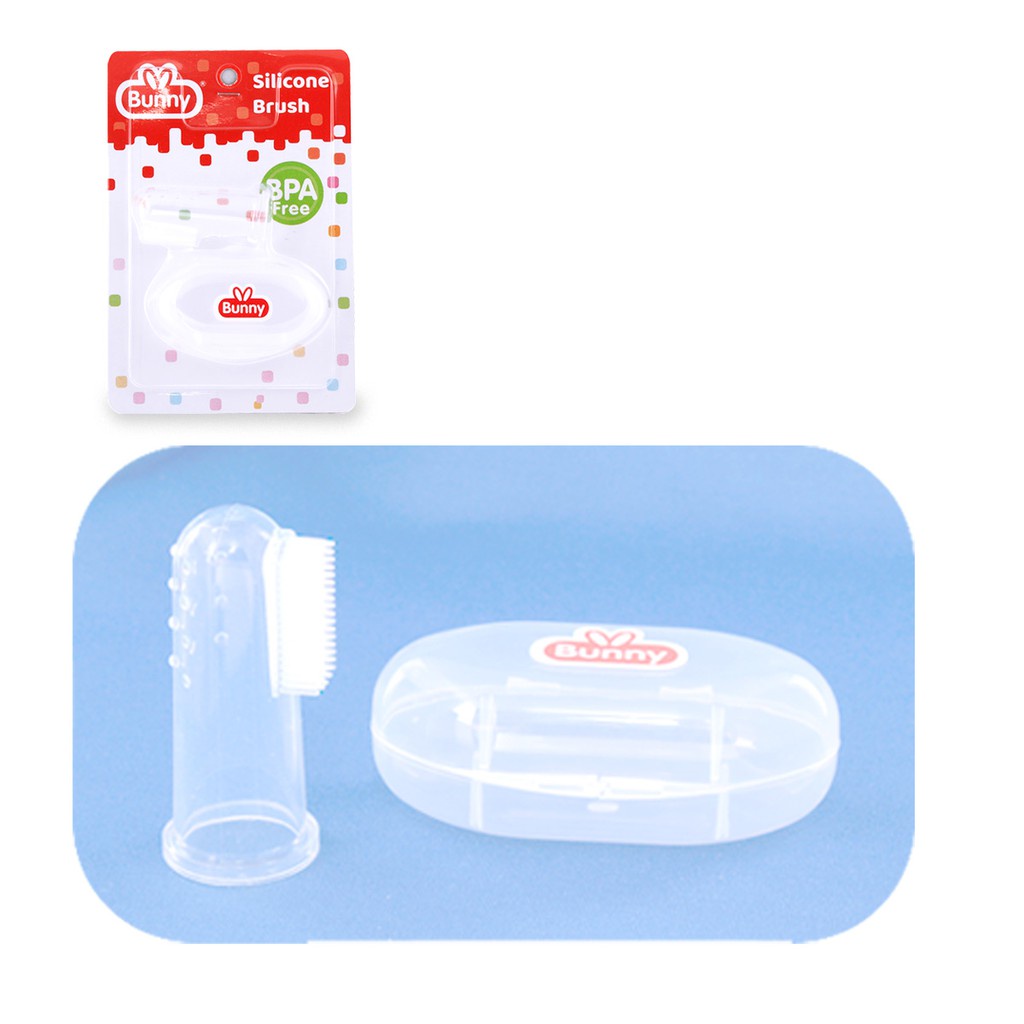 BUNNY (ADC-2204) SILICONE FINGER TOOTHBRUSH WITH BOX / SIKAT LIDAH BAYI