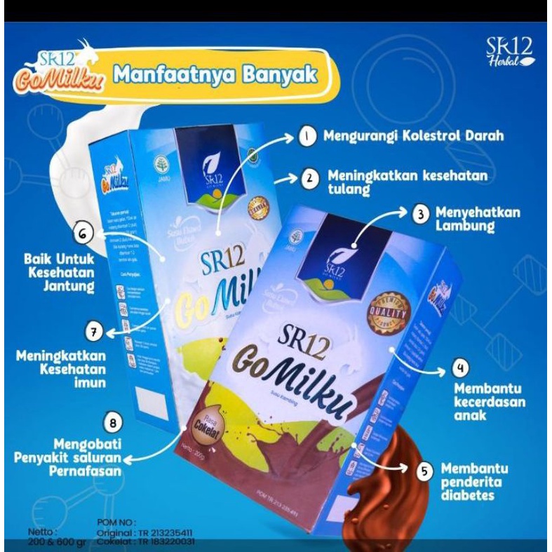 

SR12 SUSU KAMBING ETAWA GOMILKU 200gr PANAMBAH NAFSU MAKAN