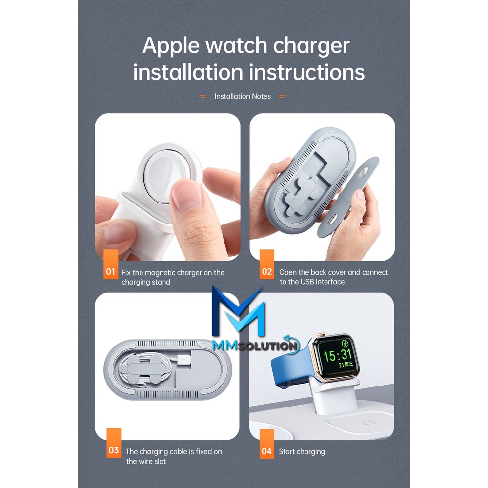 MCDODO CH-706 Magnetic Wireless Charger iPhone 3 IN 1 FAST Charge 15W