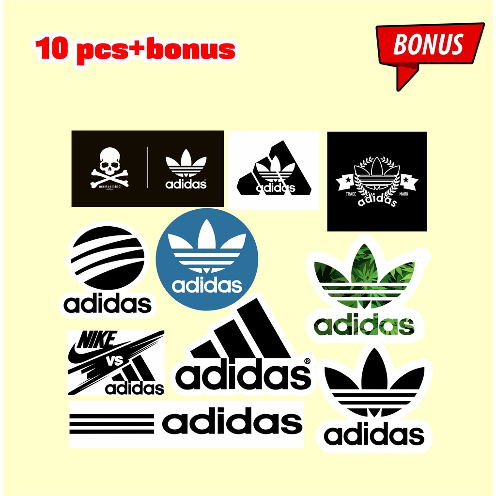 

Paket Adidas Isi 10pcs Stiker Brand VYNIL ANTI AIR