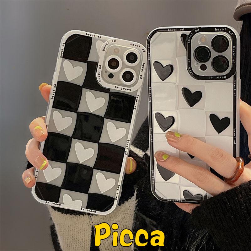 Soft Case Tpu Motif Papan Catur Hati Untuk Iphone 7 8 Plus Xs Max Xr 12 11 13 Pro Max X 6 6S Plus Se 2020