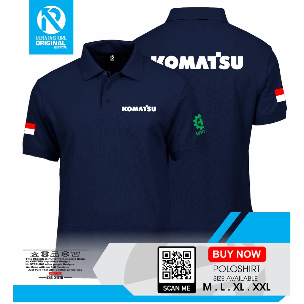 Poloshirt Polo Kaos Baju Kerah KOMATSU LOGO WITH SAFETY FIRST INDONESIA -RENATA.STORE