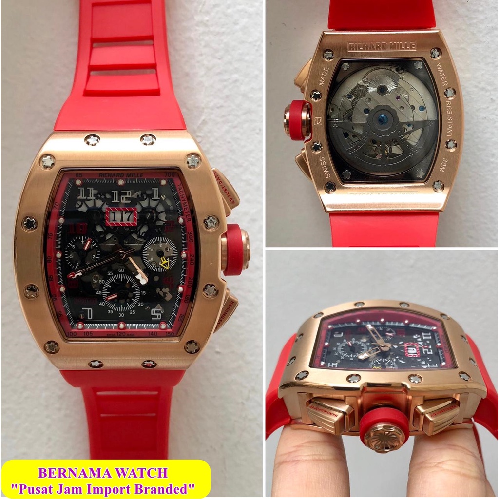 HOT PROMO  JAM TANGAN BRANDED R1CH4D M1LL3 RM11-01 CHRONO 42MM MATIC JAM TANGAN PRIA IMPORT TERBARU 