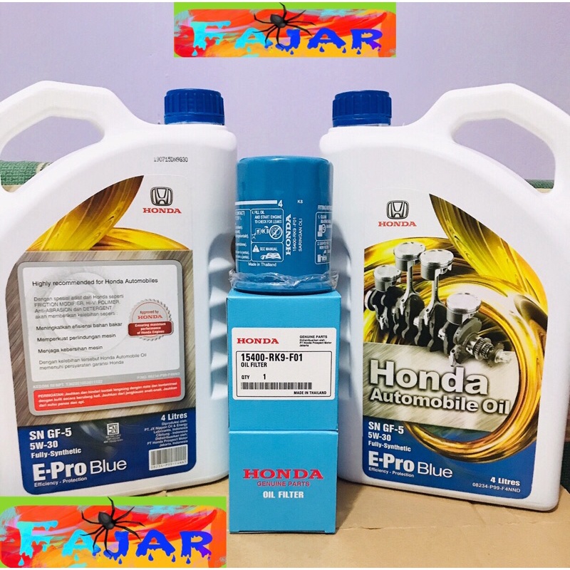 oli mobil honda epro blue 5W-30 galon 4L paket filter oli mobilio brio jazz rs freed crv brv jazz ci