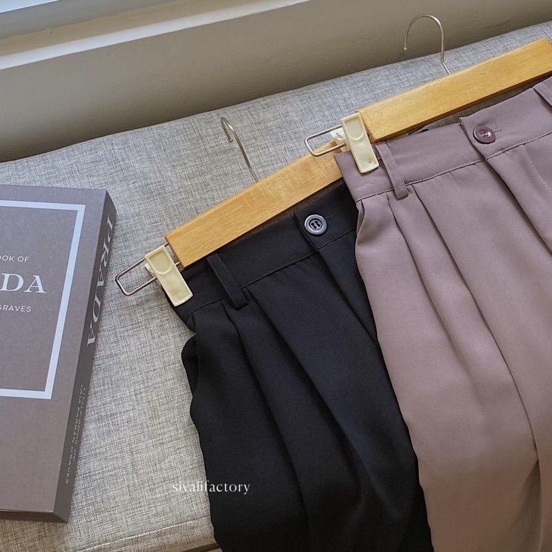 CELANA KULOT CRINKLE HIGWAIST WANITA LOOSE CULLOTE PANTS-7