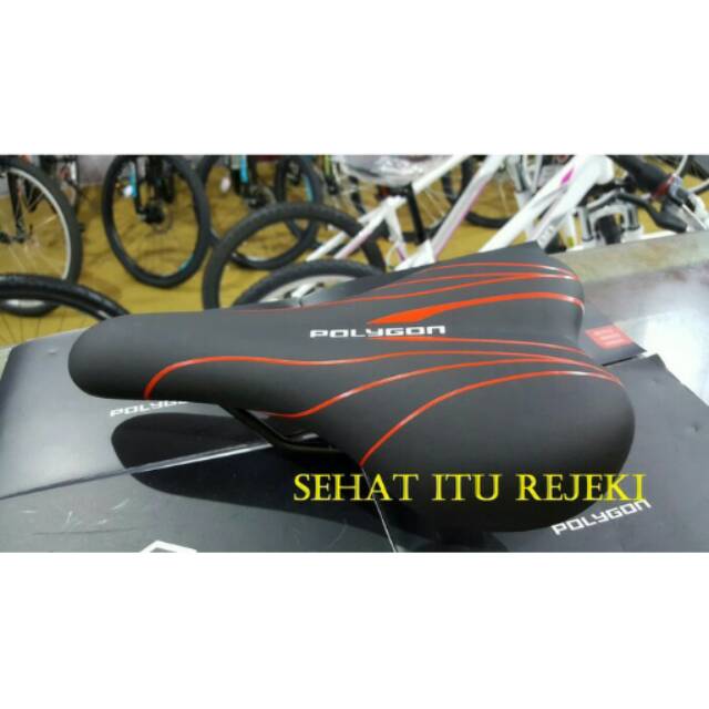 SADEL SEPEDA / SADDLE MTB POLYGON (BLACK/RED) "EXCLUSIVE SERIES"
