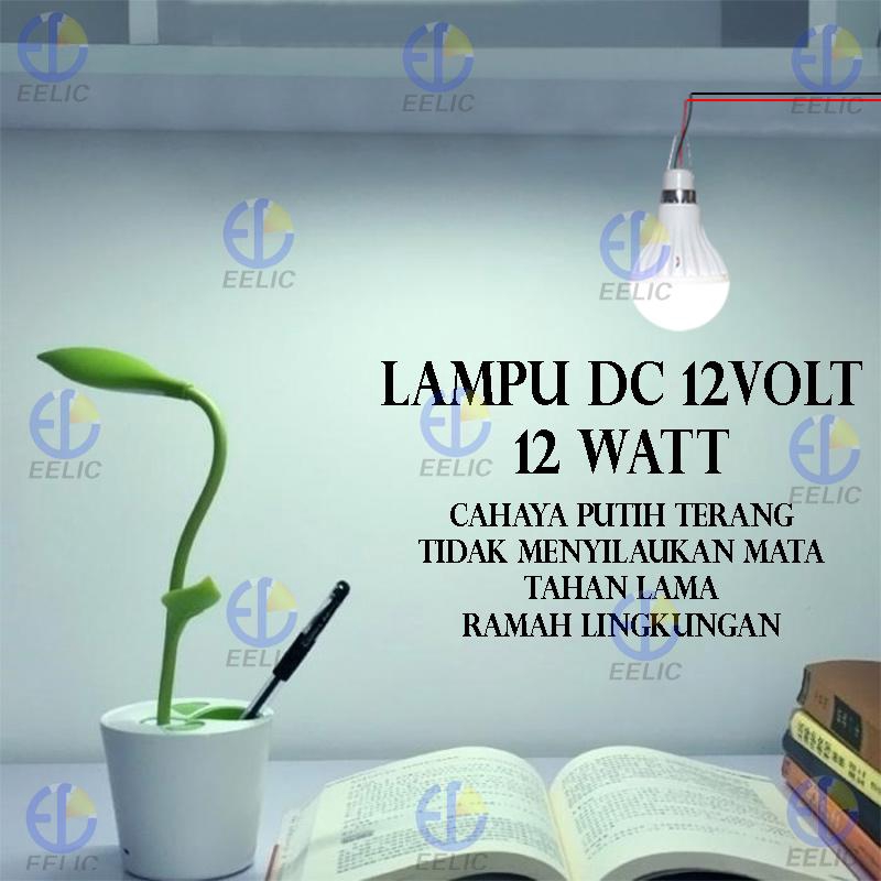 EELIC DC 12V 12W Lampu Bohlam LED Jepit Baterai Kabel 130cm LAU-DC12W