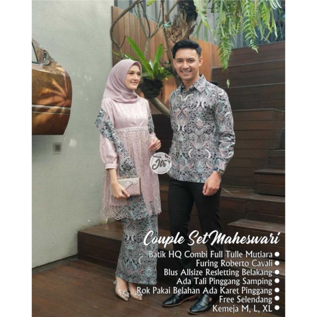 NEW COUPLE SET MAHESWARI BEST SELLER KEBAYA BATIK KEKINIAN