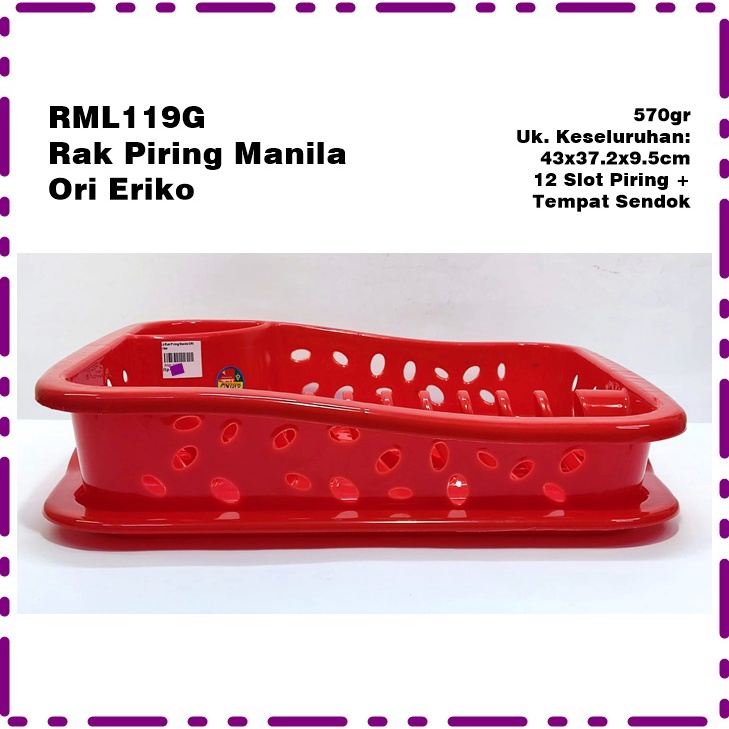 RML119G Rak Piring Manila Ori Eriko