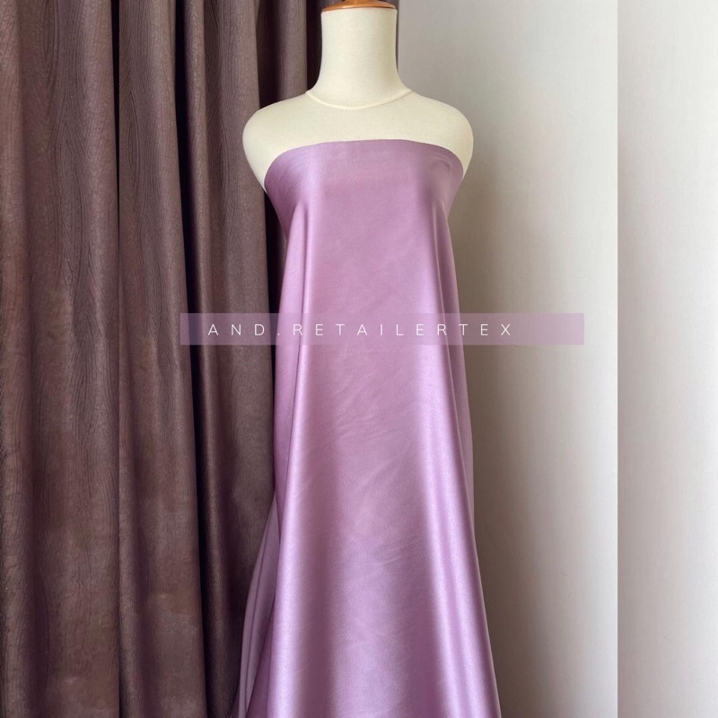 Kain Satin Maxmara Original Pure Silk 100% warna Ungu Lilac