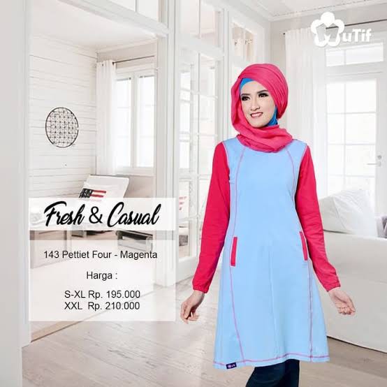 Tunik Kaos Original MUTIF 143 (Coklat, Biru)