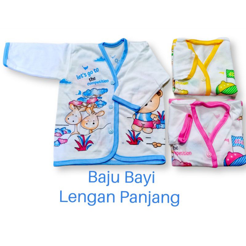 3 Pcs Baju Bayi Lengan Panjang Newborn KATUN Baju Bayi Lusinan Murah Perlengkapan Bayi Baru Lahir