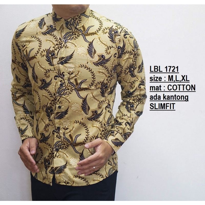 BAJU KEMEJA BATIK PRIA SLIM FIT LENGAN PANJANG LBL1721