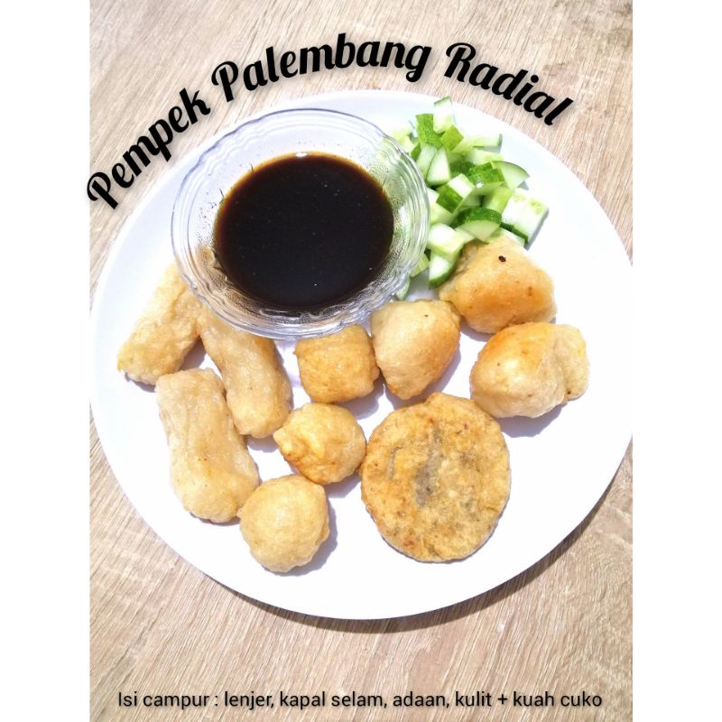 Pempek Palembang Radial + kuah cuko / pempek mini frozen food bogor cemilan beku empek mpe palembang asli ikan