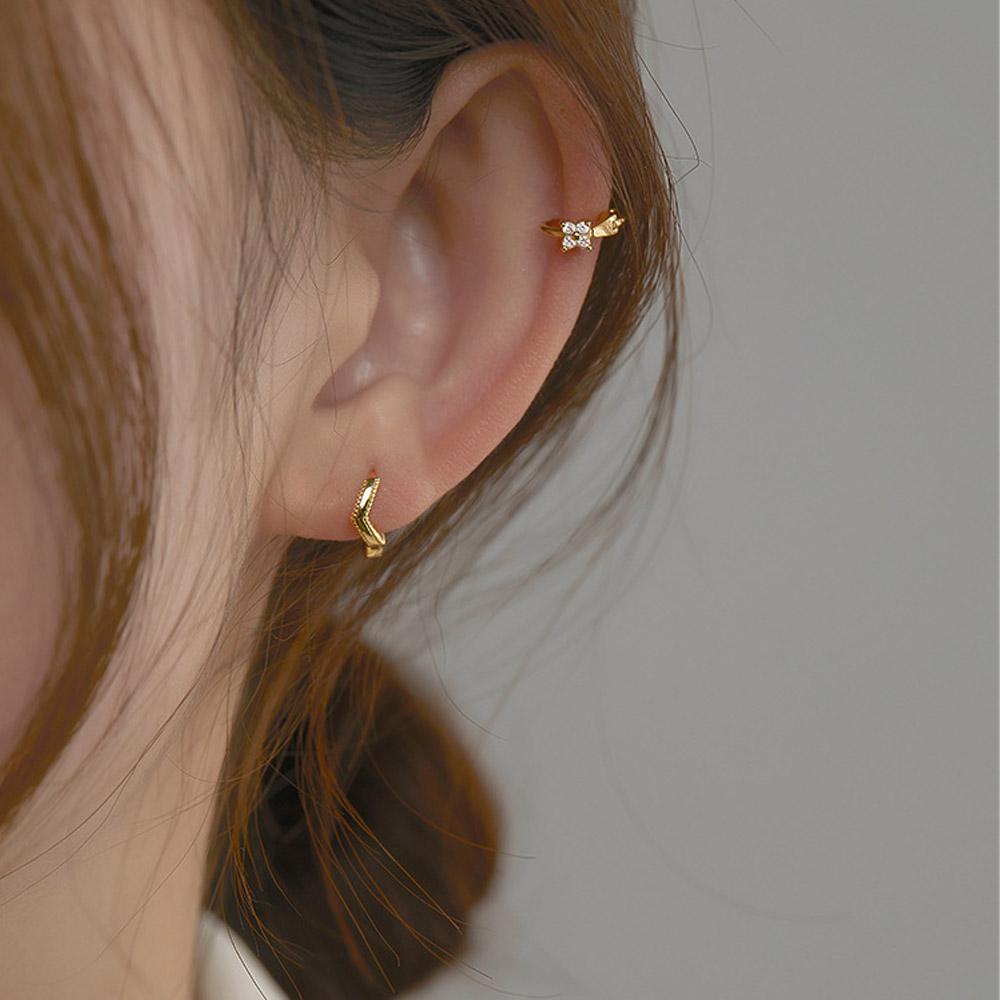 TOP Hadiah Anting Hoop Hoogie Kecil Untuk Wanita Pria Batu Mengkilap Berlian Imitasi Tulang Rawan Helix CZ Earrings