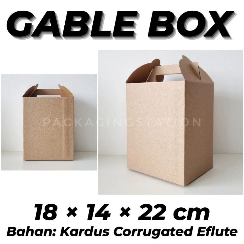 

(MIN ORDER 10 PCS) GABLE BOX 18x14x22 / BOX TAKEAWAY / BOX HAMPERS / BOX SOUVENIR / DUS JINJING / BOX HANDLE