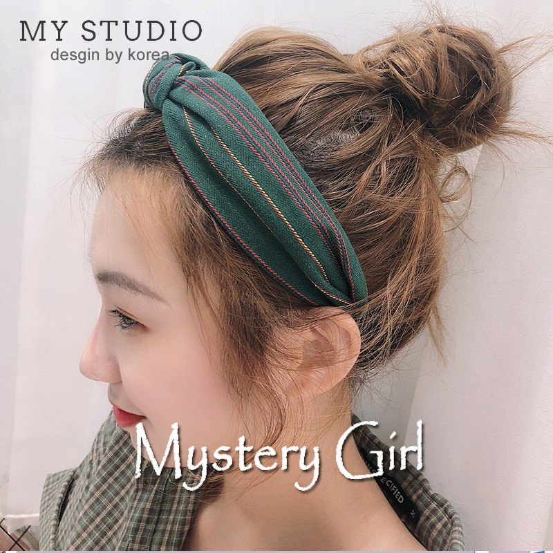 Mysterygirl - Jepit Rambut Bandana Bando Rambut Twilly Bag Polos Salur Bandana Simpul Ala Korea BANDANA KOREA Bando Bandana Simpul Korea Headband