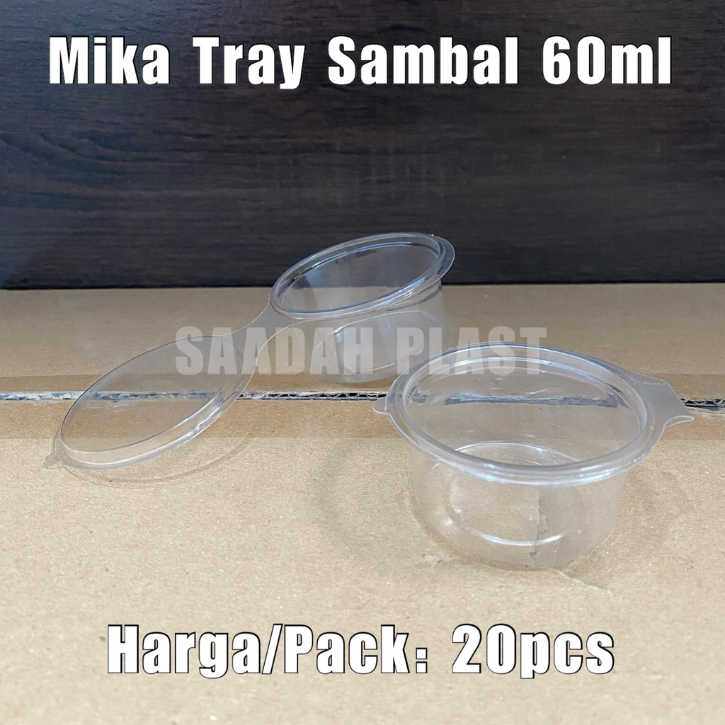 (ISI 20) Mika Tray Sambal 60ml Saos Klip / Cup sambal / tempat sambal