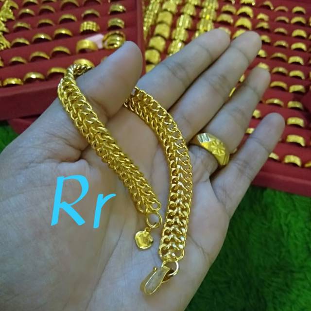 Gelang belut cucut lapis emas 24 k harga di ats untuk gelang saja