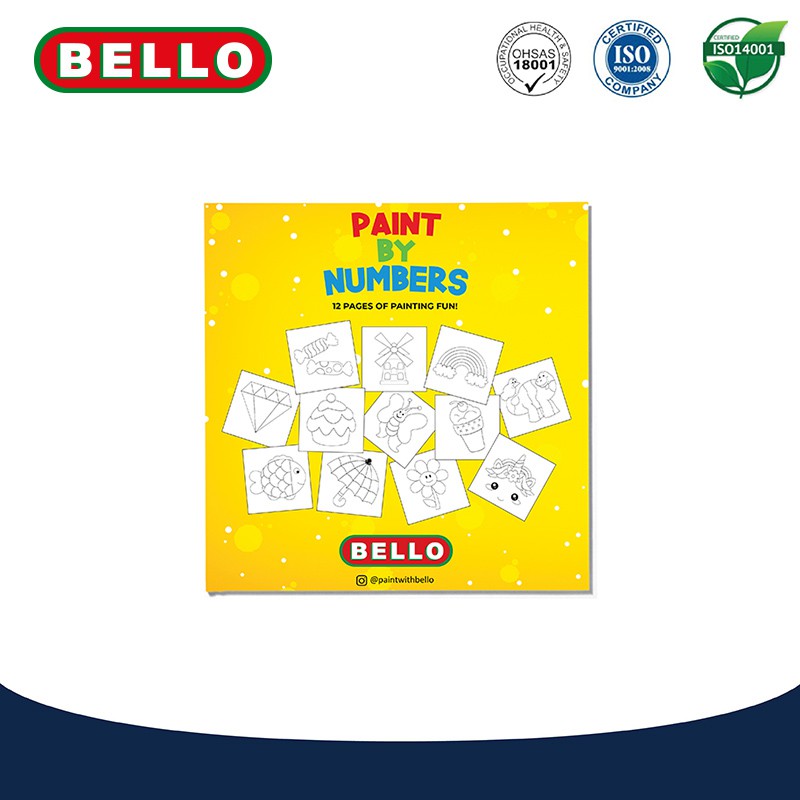 

BELLO PAINT by NUMBERS - Buku Melukis Anak2 gratis KUAS dan CAT WASHABLE 7 WARNA RB9