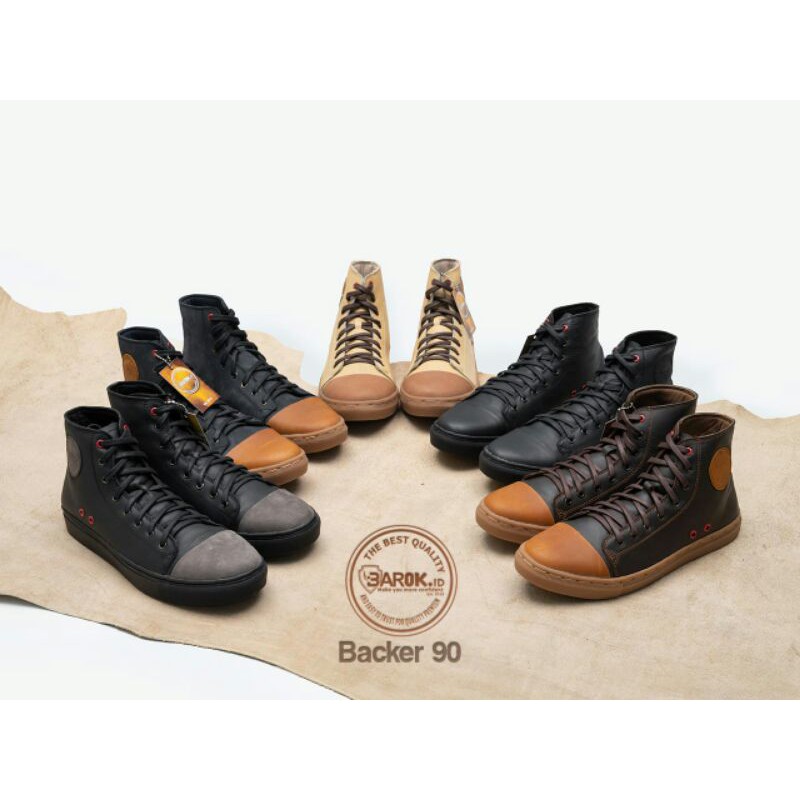 BAROK ID Backer 90 Classic Sepatu Sneakers pria dan wanita Bahan Kulit Sapi Crazy Horse Matte