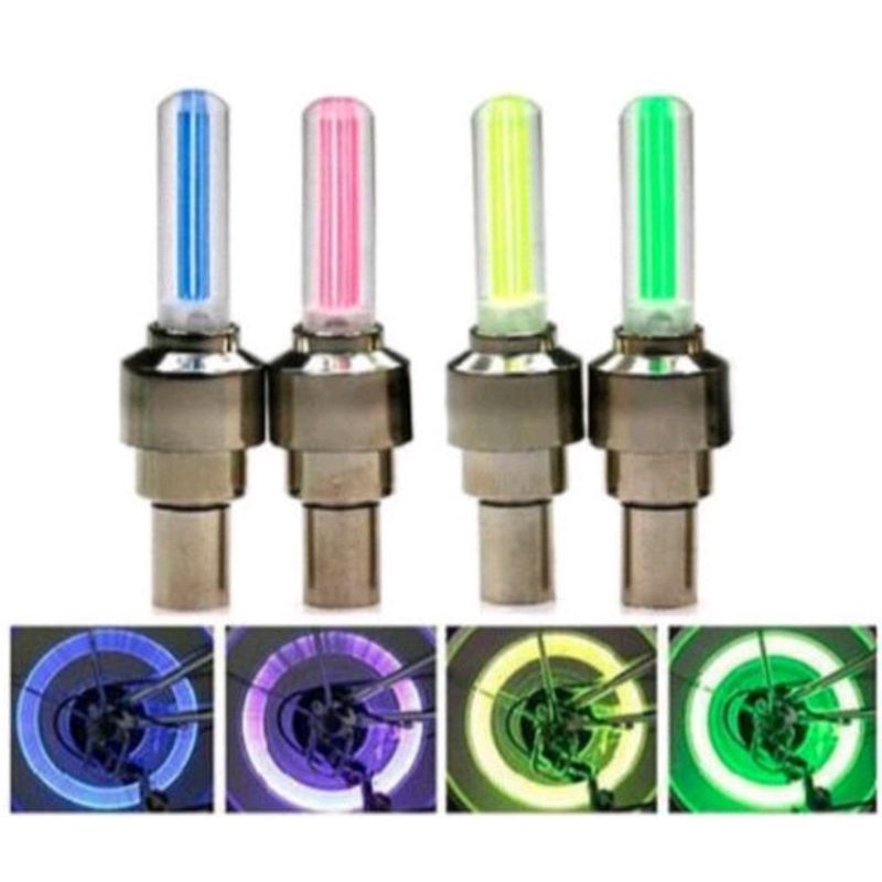 Tutup Pentil Nyala Isi Sepasang 7 warna dan 1 warna sensor gerak