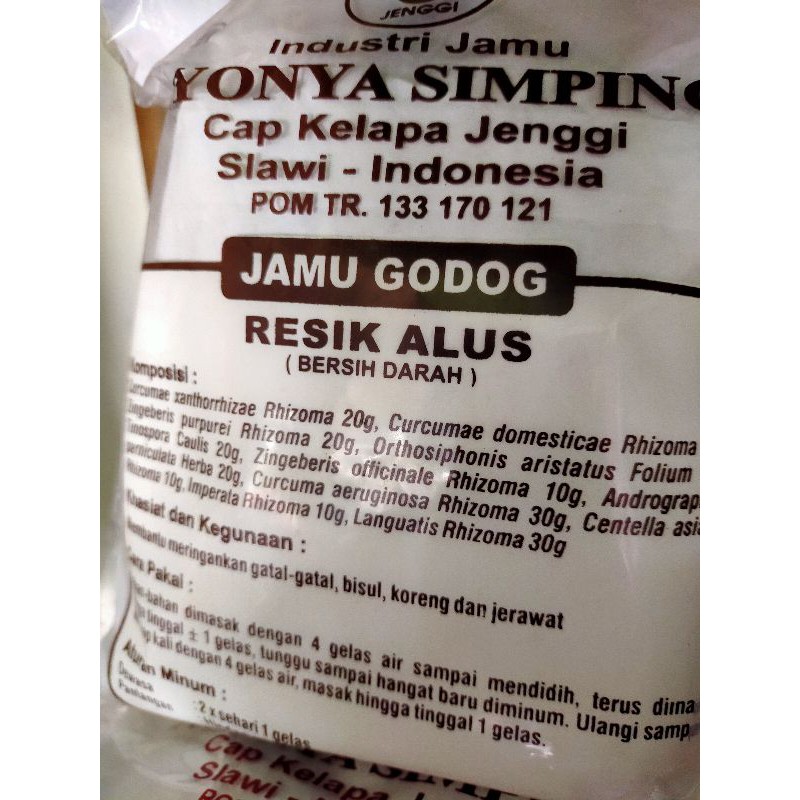 

Jamu godog/Resik Alus Nyonya Simping